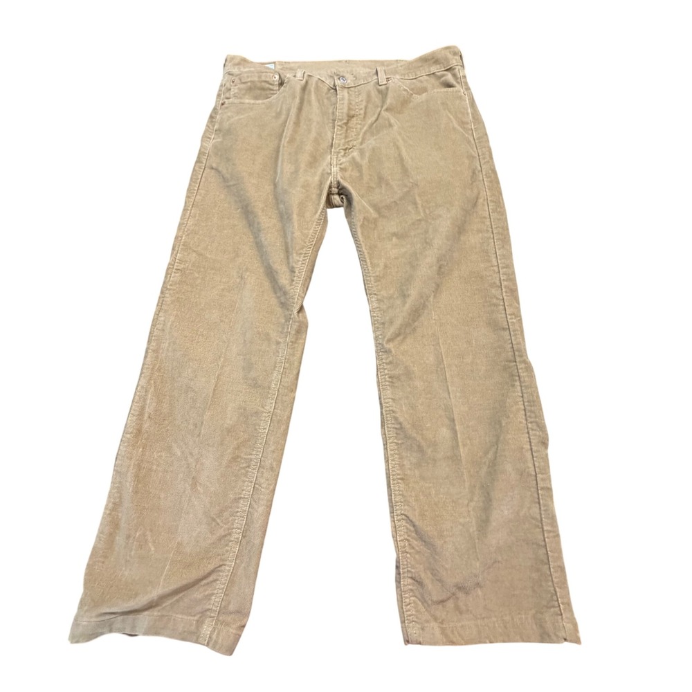 Levi Strauss 505 Mens Brown Corduroy Regular Fit Straight Leg Pants 38x32